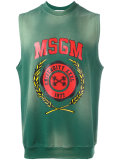 sleeveless printed sweatshirt 