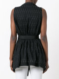 belted sleeveless coat 