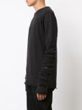 ruched sleeve sweatshirt