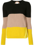 stripe silk-blend insert sweater