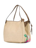 woven embroidered tote