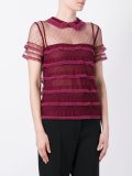 dotted sheer ruffle blouse