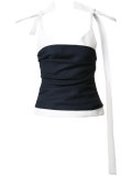 knot long straps blouse