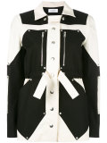 colour block parka jacket 