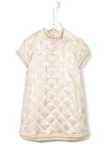 knitted trim quilted dress