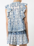 Sleeveless Ruffled Tank w Tassel
