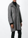 checked oversized coat
