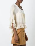 sheer frill trim blouse