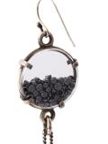 gathered stone drop earrings