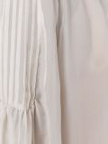 pleated shoulder peasant blouse