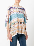 zig-zag knitted poncho jumper