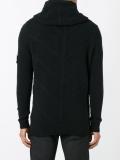 textured zipped hoodie