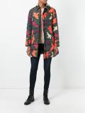 leaf print padded coat 