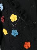 ruffled floral applique cardigan