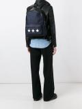 denim star print backpack
