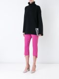 raw edge turtleneck pullover