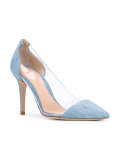 Plexi denim pumps