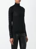 stud embellished roll neck jumper