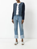 woven suede cardigan 