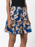 floral ruffled skirt
