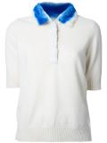 ribbed shortsleeved knit T-shirt