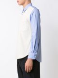 striped contrast panel shirt