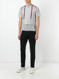 lace-up layered shortsleeved sweatshirt