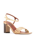 woven strap heeled sandals 