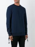 zipped cuff sweatshirt