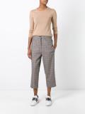 plaid cropped trousers