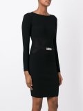 ribbed panel fitted dress