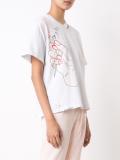 distressed rose print T-shirt