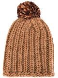 pompom ribbed beanie