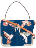 birds print shoulder bag 