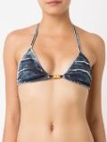 denim triangle bikini top