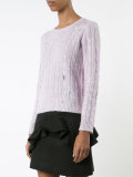 cable knit hole sweater