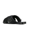 fringed trim flip flops 