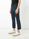 pinstriped crop trousers