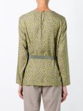 printed belted blouse