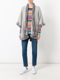 furry trim cardi-coat 