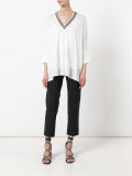 metallic embellished blouse