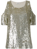 cold shoulder sequin top