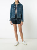 perforated satin shorts