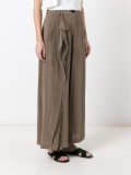 ruffled detail straight trousers