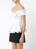 off-shoulders ruffled blouse