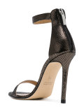 metallic ankle strap sandals
