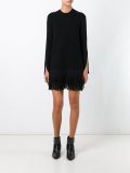 fringed hem knit dress