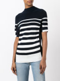 short sleeved striped sweatshirt