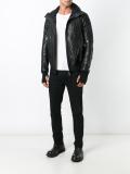 zipped leather jacket 