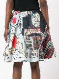 Basquiat print pleated skirt 